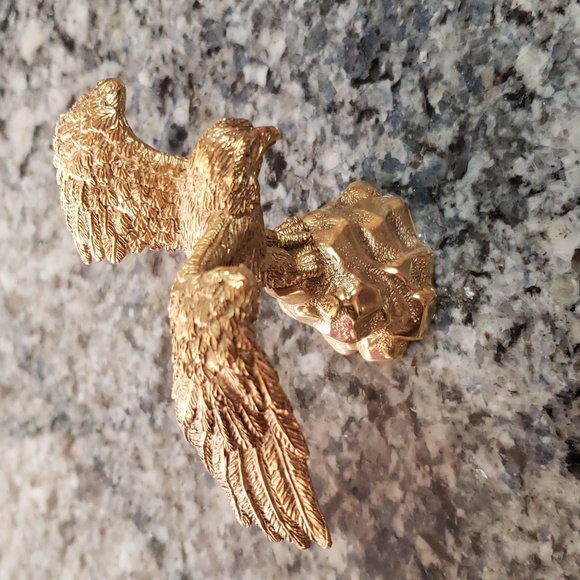 JAY STRONGWATER, DAVIS GOLDEN EAGLE FIGURINE 18K GOLD PLATED - Picture 1 of 5